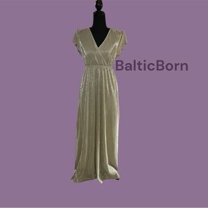 BALTICBORN SHINY GOLD RIBBED FORMAL SIZE SMALL WORN ONCE